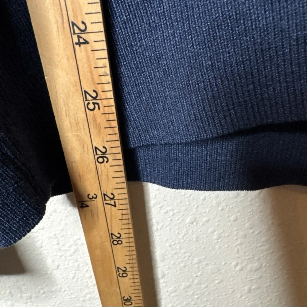 Banana Republic Blue Striped V-Neck Silk Cashmere Nylon Sweater Mens Size Medium